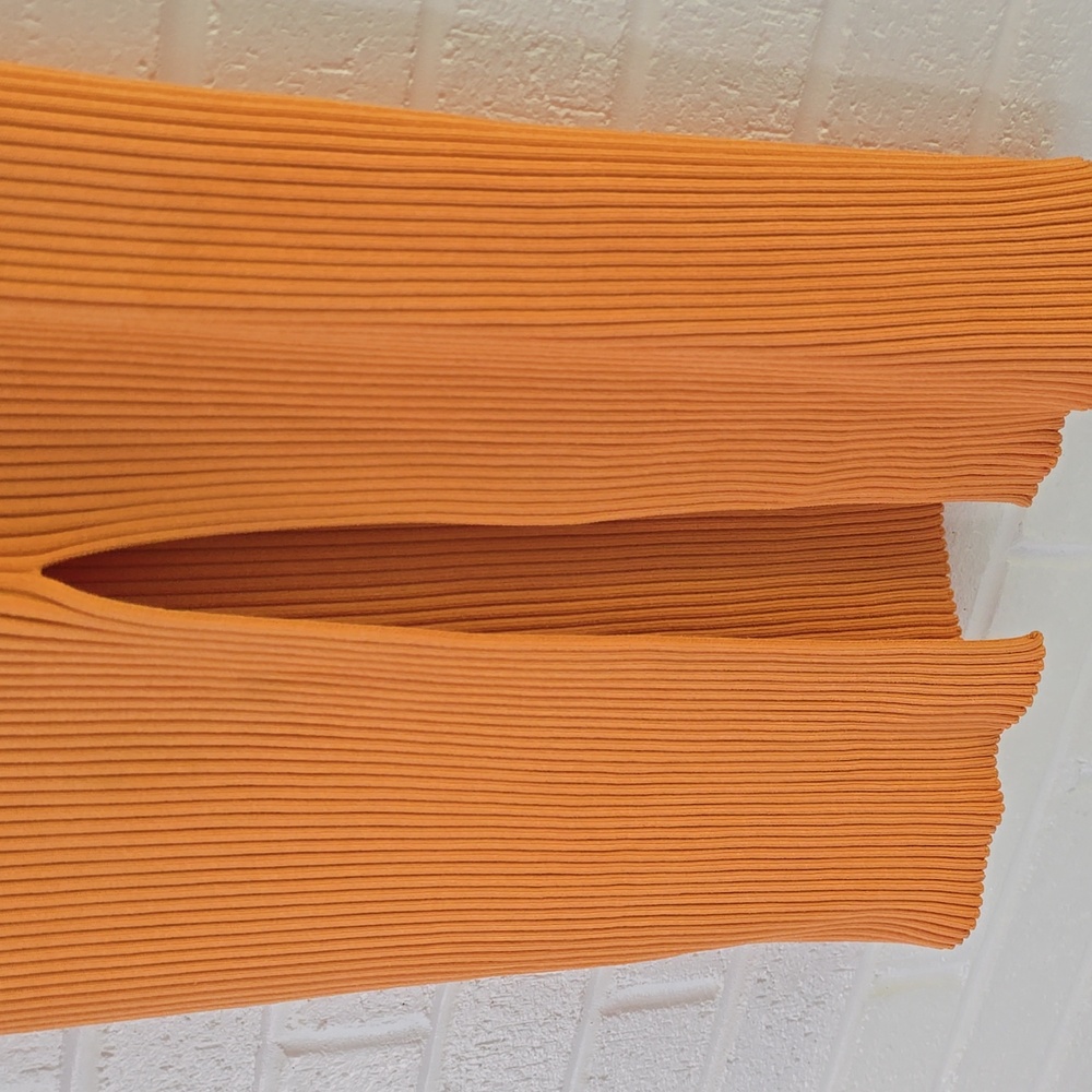 JONATHAN SIMKHAI Orange Sade Rib Knit Midi Skirt Size L - Picture 6 of 7
